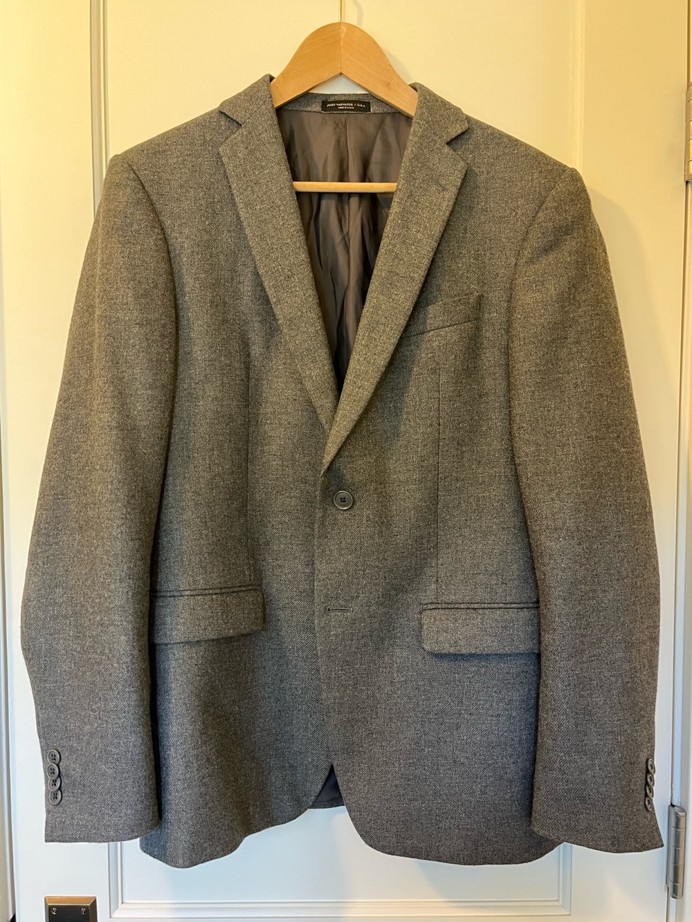 John Varvatos USA Gray Wool Blend Sport Coat Blazer 38R Bedford Model